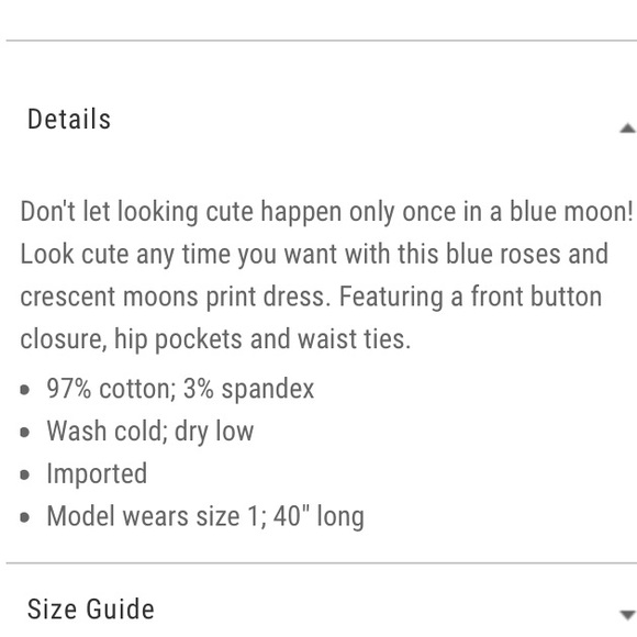 Hot Topic Blue Rose Black Button down Dress - Picture 4 of 5